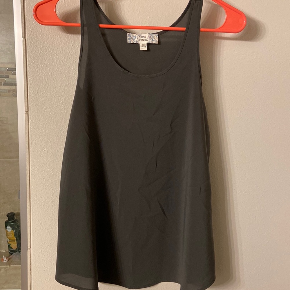 Pink Republic tank top, size XS, forest green color